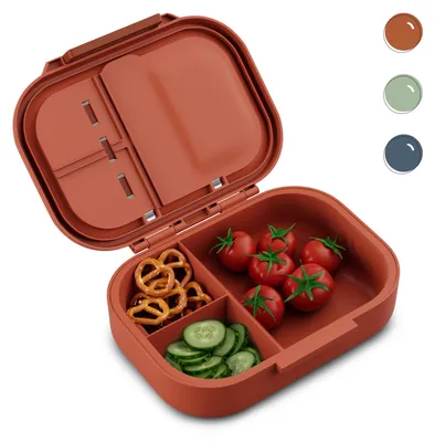 Produktbild von Schmatzfatz Lunchbox, Unterteilte Brotdose für Erwachsene & Kinder, Lunchbox mit Fächern, Bento-Box für Schule & Kita, BPA-Freie Schuldose Auslaufsicher & Spülmaschinenfest, Jausenbox Unterteilt
