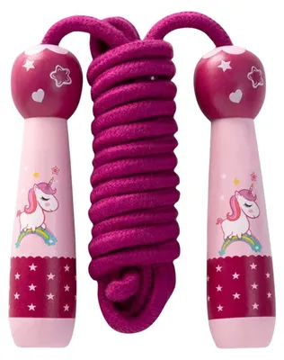 Immagine prodotto di Corda per saltare per bambini, con manici in legno, regolabile, 260 cm, adatta a ragazzi e ragazze
