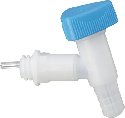Produktbild von Hünersdorff Auslaufhahn HD-PE Tüllenanschluss Innendurchmesser 15mm / Außen-Durchmesser 19mm Breitgewinde Durchmesser 22mm - 550100