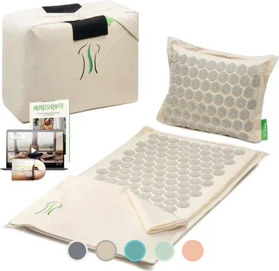 Produktbild von Akupressurmatte und Kissen Set zur Entspannung - Effektive Massage und Schmerztherapie - Nagelmatte für den Hausgebrauch