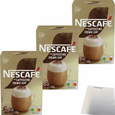 Obrázok produktu pre Nescafe Gold type Cappuccino Creamy Delicate nápojový prášok 3x140g balenie (30x14g tyčinky) + usy blok