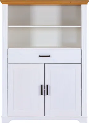 Produktbild von Inter Link Maluno Highboard Massivholz Kiefer Weiß/Oak Colori