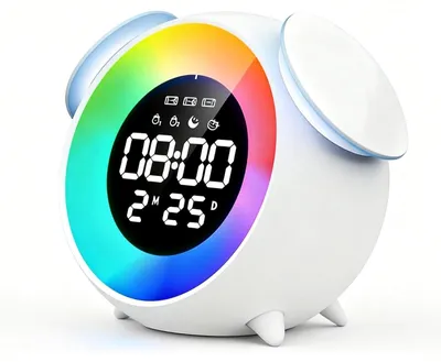 Produktbild von PORFOYO Licht Wecker Kinder, Wake up Light Wecker, 7 Musikmelodien, Sonnenaufgangssimulator, Digitaler Schlaftrainer, 4 Helligkeitsstufen