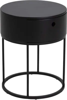 Produktbild von Polo Nachttisch Ø40cm1 Schublade schwarz.