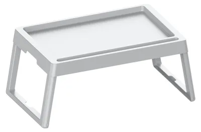 Klappbarer Bettisch, Laptoptisch, Frühstückstablett, 25,5 cm, weiß