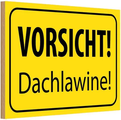 Produktbild von vianmo Holzschild 12x18 cm Vorsicht Dachlawine Warn Warnschild Hinweisschild