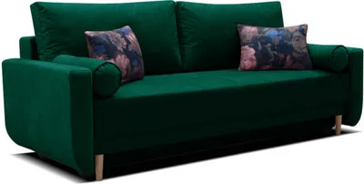 Produktbild von Modernes Sofa, modernes Design, klassischer Stil, elegante Stoffkombinationen, gemütliches Sofa mit Schlaffunktion, Schlafsofa, Sofa mit Bettzeugablage, komfortable Sitzgelegenheit ideal für Wohnzimmer, Lounge oder auch Schlafzimmer - ZUMBA (Grün)