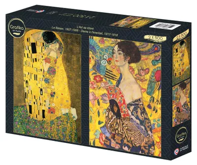 Produktbild von Grafika Puzzle Klimt Kunst 2-in-1 500 Teile Erwachsene