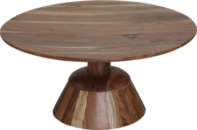Immagine prodotto di Tavolino rotondo Marrakesh da 76 cm in legno massiccio di mango | Grande tavolo da soggiorno in stile moderno Boho e Scandi | Tavolo da divano in legno fatto a mano Adisa | Tavolo di design per soggiorno e salotto