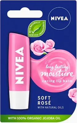 Image de Nivea - Baume à lèvres - Rose douce - Huile naturelle - 5,5 g - 1 pièce
