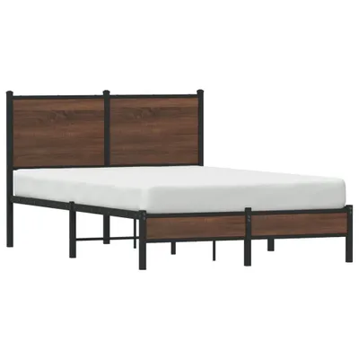 Produktbild von "2026 Promotion" Metallbett ohne Matratze - Braun Eichen-Optik - 120x200 cm - Polsterbett CC23305