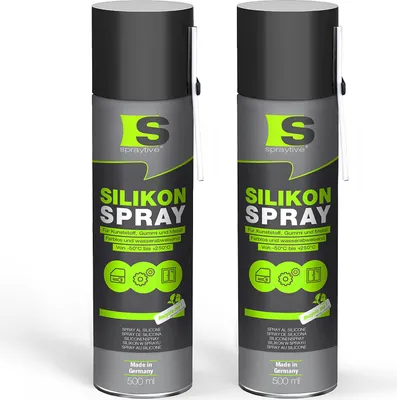 Produktbild von Spraytive 2x 500ml Silikonspray - Farbloses Schmier- & Gleitspray für Auto & Haushalt