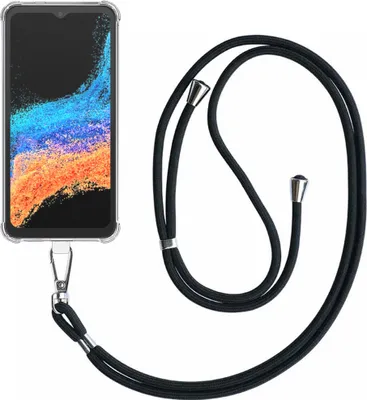 Produktbild von Smartphonica Handytasche geeignet für Samsung Galaxy Xcover 6 Pro Transparent Stoßfest mit abnehmbarem Universal Telefon Lanyard - Backcover Fall Silikon ShockProof mit Lanyard