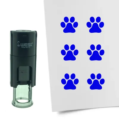 Obrázek produktu pro Razítko CombiCraft Dog Paw of Dog 10mm kulaté - modrý inkoust