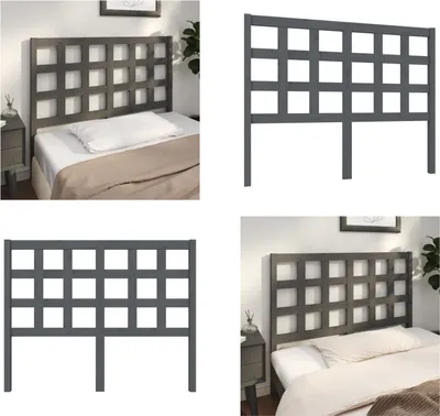 Produktbild von vidaXL Kopfteil Grau 125,5x4x100 cm Massivholz Kiefer - Bettkopfteil - Bettkopfteile - Kopfteil - Bett-Kopfteil