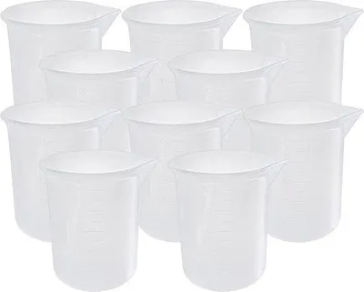 Zdjęcie produktu dla Silikonowe miarki – 10 sztuk – 100 ml – do lakierów i patelni