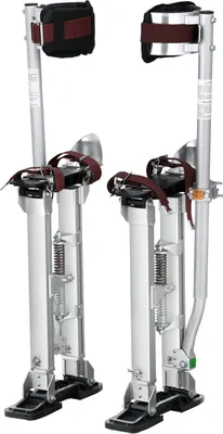 Produktbild von Arbeitsstelzen Trockenbau 45,7-76,2 cm Höhenverstellbar Aluminiumstelzen Deckenbau 103 kg Tragfähigkeit Malerstelzen 27-29 cm Fußgröße Für