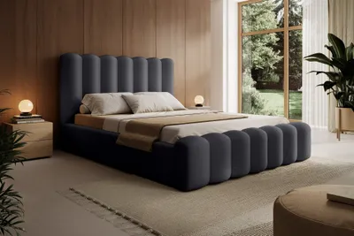 Produktbild von Polsterbett Doppelbett MACON 180x200cm Komplettset Stoff Euphoria Anthrazit