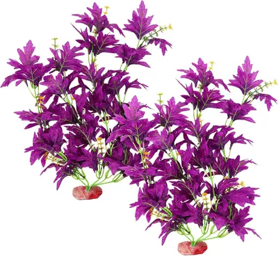 Imagen del producto de Decoración para acuarios: plantas de plástico, 45 cm de altura, paquete de 2 unidades, para acuarios y miniestanques