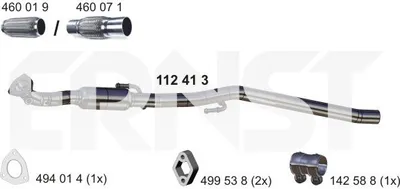 Produktbild von ERNST Abgasrohr Auspuffrohr für VW POLO (9N) Vorne 112413