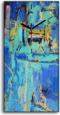 Produktbild von Leinwand Uhr Küche Wohnzimmer Bild Geräuschlos 30x60 Malerei Abstrakte Kunst - schwarze Hände