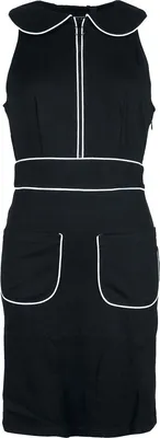Produktbild von Voodoo Vixen Kurzes Kleid Damen 60s Pocket Dress schwarz/weiß S