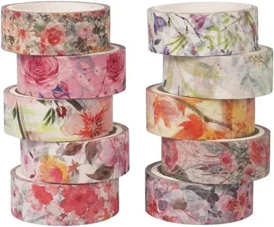 Produktbild von Grüne Glühtape Set Blumenmuster für Basteln und Scrapbooking
