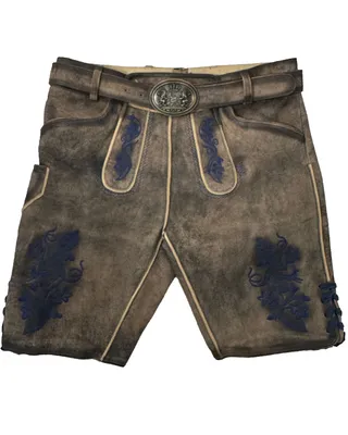Produktbild von MADDOX Kurze Lederhose "Utz" mit Gürtel | Wildbock er-blau Größe: 48