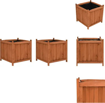 Zdjęcie produktu dla vidaXL Podwyższone grządki 2 szt. 50x50x50 cm drewno jodłowe - Doniczki i donice