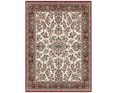 Zdjęcie produktu dla Dywan tradycyjny do salonu 180x260cm, kremowo czerwony z miękkim włosiem