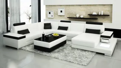 Produktbild von Ledersofa Designer Sofa U Form Wohnlandschaft Couch Polster Ecksofa Garnitur Neu