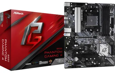 Produktbild von ASRock B550 Phantom Gaming 4 - Motherboard - ATX - Socket AM4 - AMD B550 Chipsatz - USB 3.2 Gen 1 - Gigabit LAN - Onboard-Grafik (CPU erforderlich)
