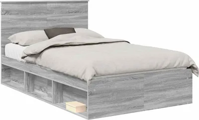 Obrázok produktu pre vidaXL Rám postele šedý Sonoma 120 x 190 cm z masívneho borovicového dreva