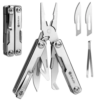 Immagine prodotto di Mini attrezzo multifunzione a pinza, 10 in 1, in acciaio inossidabile, con rompi vetro e pinzette