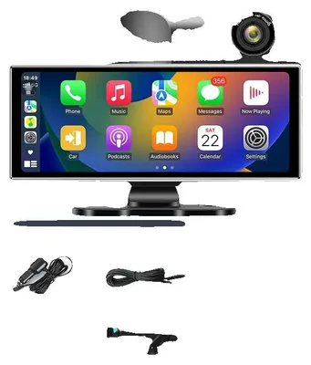 Image de CarPlay, double objectif, système de navigation, compatible avec différents véhicules, enregistreur embarqué pour voiture (DVR), pas de caméra de recul