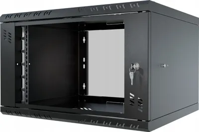 Obrázok produktu pre Rack Cabinet 19" 6U, 450mm, Glass Door, Black