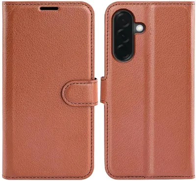 Immagine prodotto di Custodia per Samsung Galaxy A37 - Portafoglio Phonesta Litchi Skin - Marrone