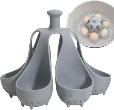 Produktbild von Eierkocher aus Silikon, kocht 4–6 Eier gleichzeitig, Eierhalter für weichgekochte Eier, Eieraufbewahrungsständer, Eierbecher, Küchenhelfer zum Kochen weichgekochter Eier