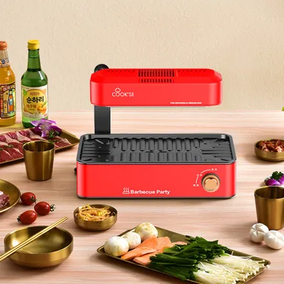 Produktbild von Elektrogrill Infrarot Rauchfrei mit Edelstahl Elektrogrill mit Oben-Unten-Heizung, Fettauffangschale