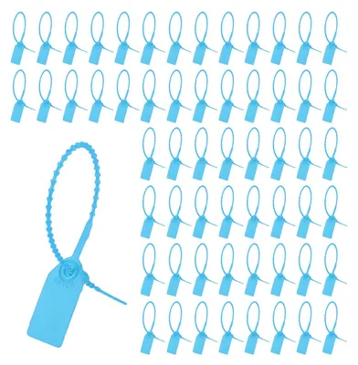 200 Kunststoff-Sicherheitsplomben, 250 mm, blau, selbstsichernd
