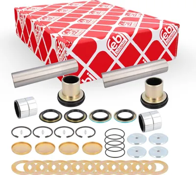 Produktbild von FEBI BILSTEIN Reparatursatz Achsschenkelbolzen 24670 Vorne 149 für MAN TGM 77mm 235mm 10mm NBR (Nitril-Butadien-Kautschuk) 52mm 52mm 53mm 12,714kg