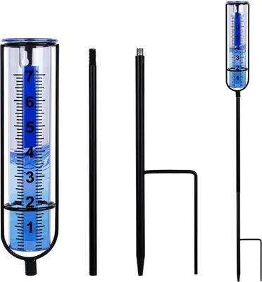 Produktbild von Equivera Regenmesser mit Erdspieß - Regenmesser - Regenmesser Garten - Niederschlagsmesser - Outdoor - Für Garten und Rasen!