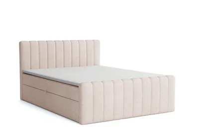 Produktbild von MR GROUP Boxspringbett mit Bettkasten ASTI, 180x200, beige, H3, geflechtes Stoff, Polsterbett mit Matratze und Topper Doppelbett Bett für Schlafzimmer