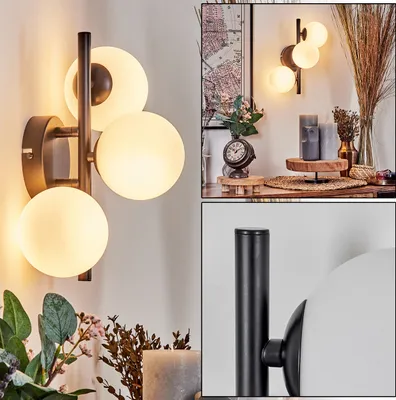 Produktbild von Isorella Wandlampe aus Metall/Glas in Schwarz/Weiß