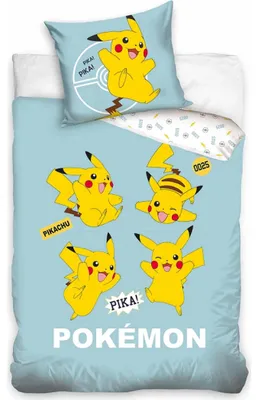 Imagen del producto de Juego de sábanas Pokémon Pika, 140x200 cm, 70x90 cm