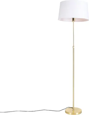 Produktbild von Smarte Stehleuchte Gold mit Leinenschirm Weiß 45 cm inkl WLAN A60 Parte