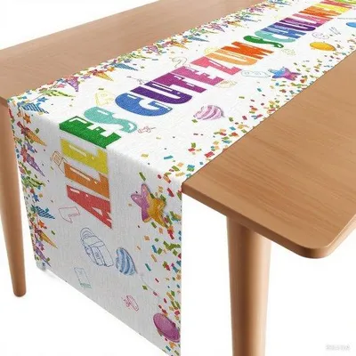 Produktbild von Weißer Tischläufer für Schulstart 40x180cm