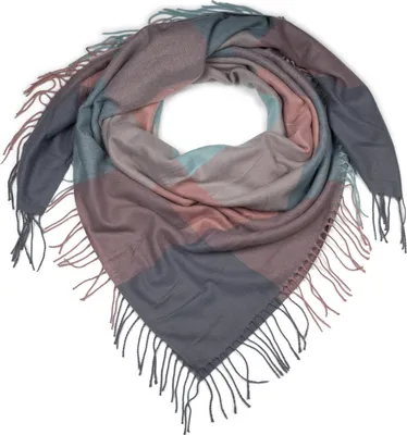 Produktbild von styleBREAKER Damen XXL Schal mit mehrfarbigem Karo Muster und Fransen, warmes Winter Tuch, Deckenschal 01017116
