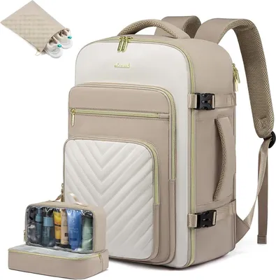 Produktbild von Handgepäck Rucksack 50L Wasserdicht Damen Reiserucksack 18 Zoll Laptopfach