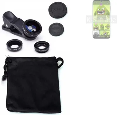 Produktbild von K-S-Trade Smartphone Kamera Linsen Set Kompatibel mit Samsung Galaxy M52 5G 3in1 Clip-On Kamera Adapter Macro Weitwinkel FishEye Fischauge Objektiv